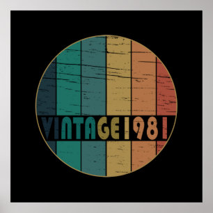 Affiche Né en 1981 anniversaire vintage