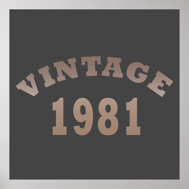 Affiche Né en 1981 anniversaire vintage (Devant)