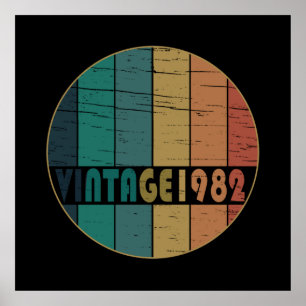 Affiche Né en 1982 anniversaire vintage