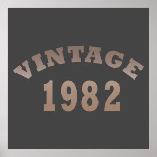 Affiche Né en 1982 anniversaire vintage