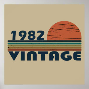 Affiche Né en 1982 anniversaire vintage