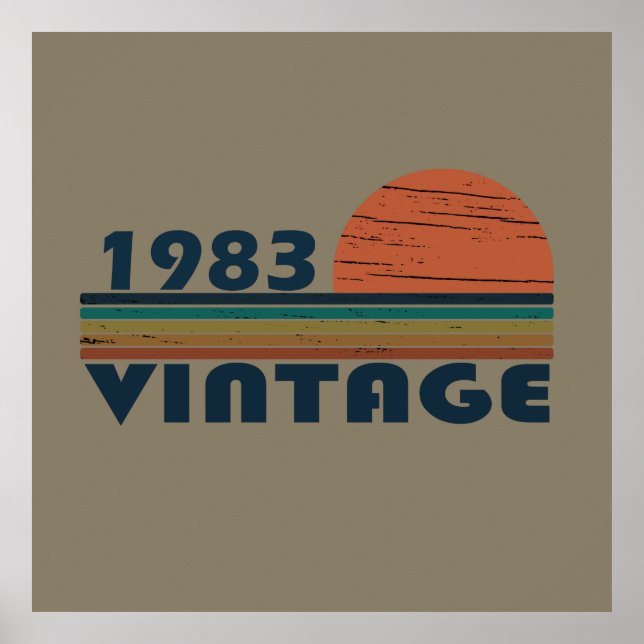 Affiche Né en 1983 anniversaire vintage (Devant)