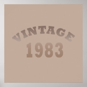Affiche Né en 1983 cadeau d'anniversaire vintage