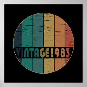 Affiche Né en 1983 vintage anniversaire