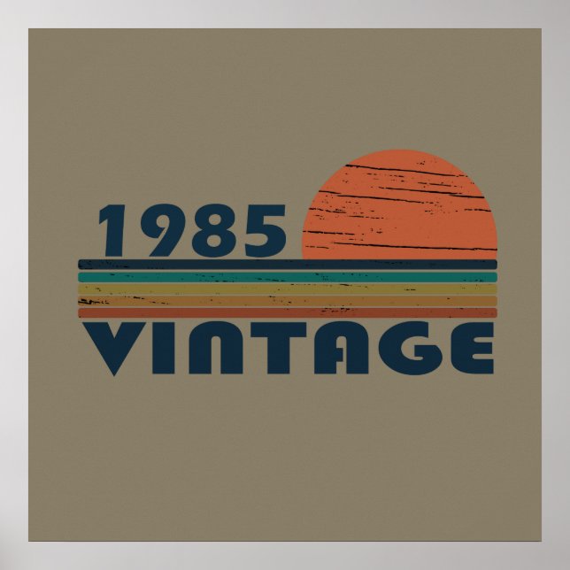 Affiche né en 1985 vintage cadeau 40e anniversaire (Devant)
