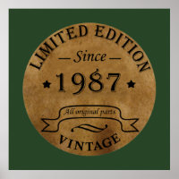 né en 1987 anniversaire vintage