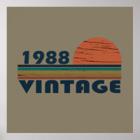 né en 1988 anniversaire vintage