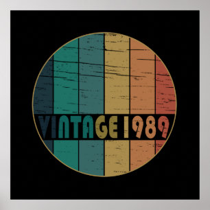 Affiche né en 1989 anniversaire vintage