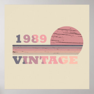 Affiche né en 1989 millésime anniversaire