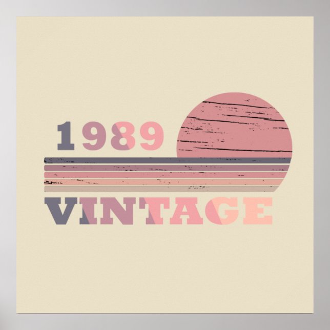 Affiche né en 1989 millésime anniversaire (Devant)