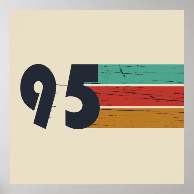 Affiche Né en 1995 vintage 30e anniversaire cadeau (Devant)
