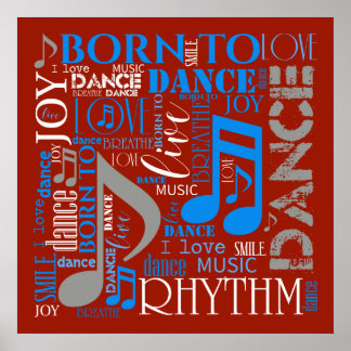 Affiche Né en Danse Bleu/Blanc/N'importe quelle couleur ID