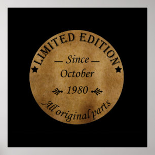 Affiche né en octobre 1980 vintage