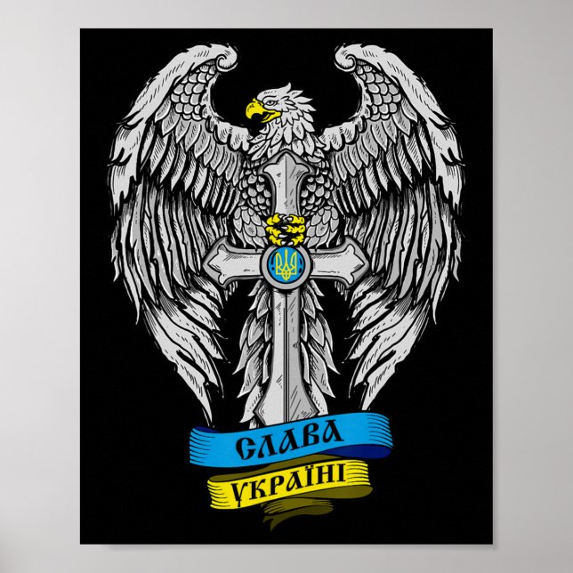 Affiche Né en Ukraine - Slava Ukraini Drapeau ukrainien fi (Devant)