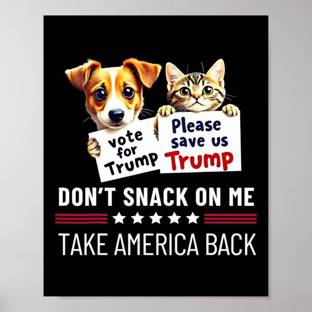 Affiche Ne grignote pas sur moi Drôle Chats Chiens (Devant)
