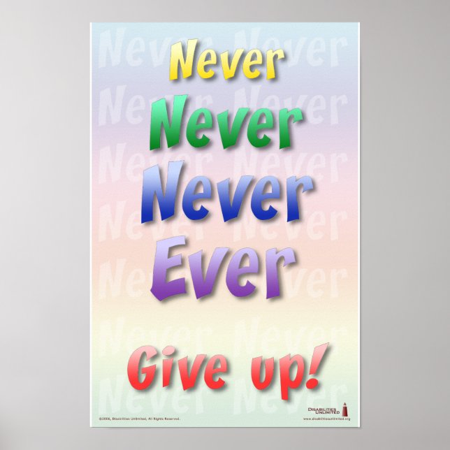 Affiche Ne jamais abandonner (Devant)