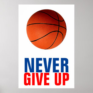 Affiche Ne jamais abandonner l'inspiration du basket-ball