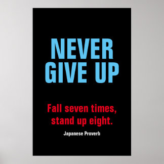 Affiche NE JAMAIS ABANDONNER L'Inspiration Motivationnelle