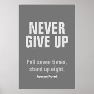 Affiche NE JAMAIS ABANDONNER L'Inspiration Motivationnelle