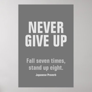 Affiche NE JAMAIS ABANDONNER L'Inspiration Motivationnelle