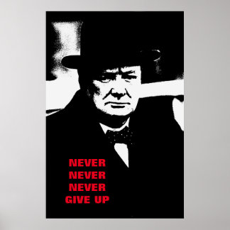 Affiche Ne jamais abandonner Winston Churchill Motivation