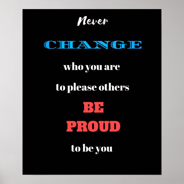 Affiche Ne jamais modifier l'affiche de valeur (Devant)