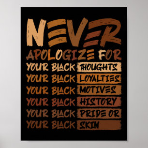 Affiche Ne jamais s'excuser Mois de l'histoire des Noirs A
