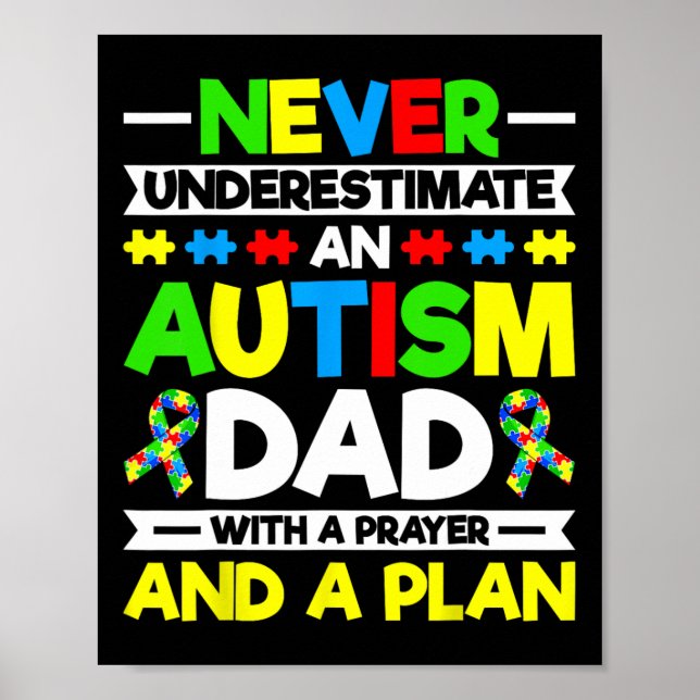 Affiche Ne jamais sous-estimer un père autiste - Autisme (Devant)