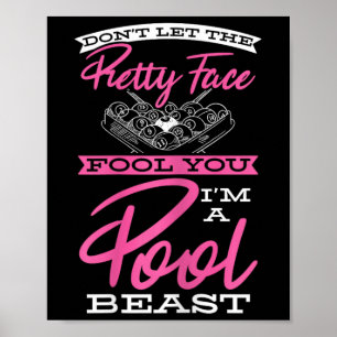 Affiche Ne Laissez Pas Plutôt Face Folie Vous Cue Pool Bêt