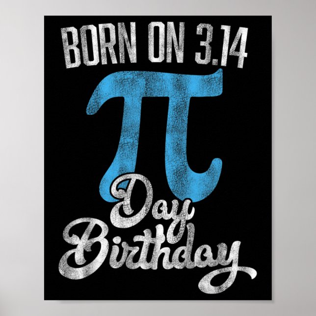 Affiche Né Le 3.14 Pi Jour Anniversaire 14 Mars Anniversai (Devant)