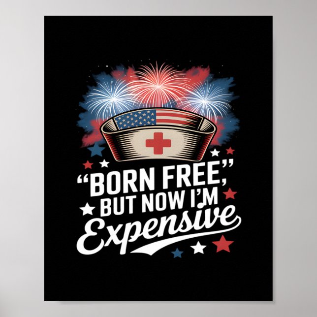 Affiche Né libre mais maintenant je suis cher 4 juillet in (Devant)