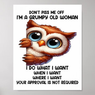 Affiche Ne me contrariez pas, je suis une vieille femme gr