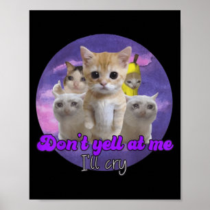 Affiche Ne me crie pas : Je pleurerai mon chat triste