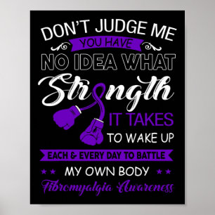 Affiche Ne me jugez pas Non - Violet Ribbon Fibromyalgia A