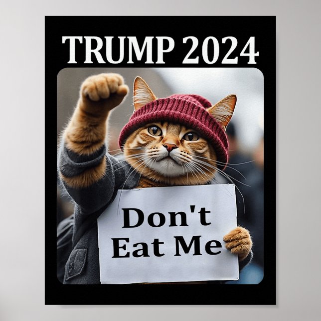 Affiche Ne me mangez pas de chats pour Trump 2024 (Devant)