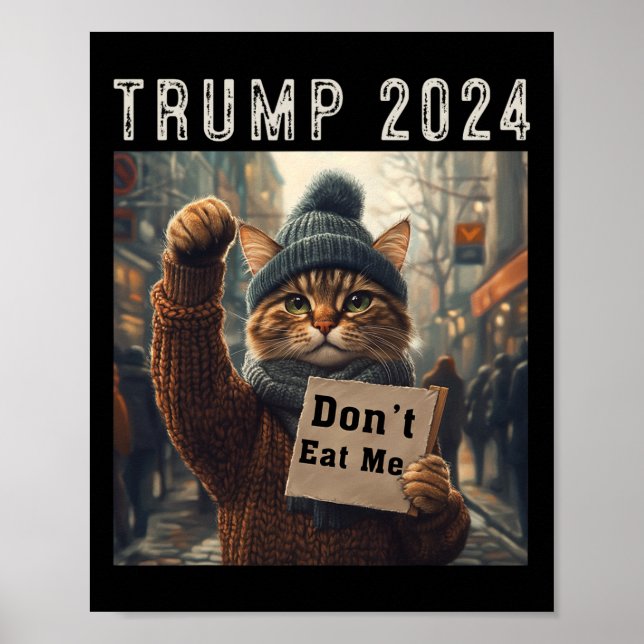 Affiche Ne me mangez pas de chats pour Trump 2024 (Devant)