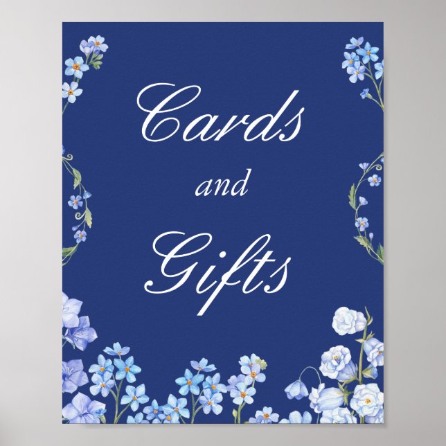 Affiche Ne m'oubliez pas Fleurs Bleues Cartes et Cadeaux S (Devant)