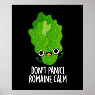 Affiche Ne paniquez pas Romaine Calme Funny Veggie Pun Dar