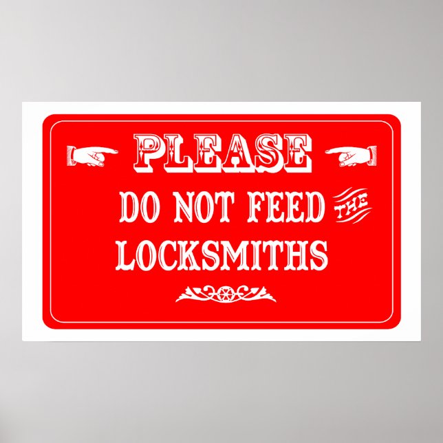 Affiche Ne Pas Alimenter Les Locksmiths (Devant)