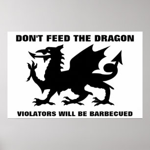 Affiche Ne pas alimenter l'impression Dragon