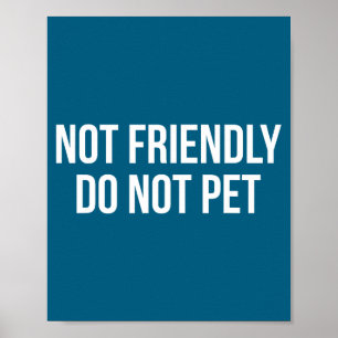 Affiche Ne pas amiable pas de familier