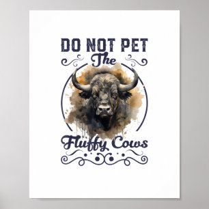 Affiche Ne Pas Animer Les Vaches Fluffantes Bison Yellowst