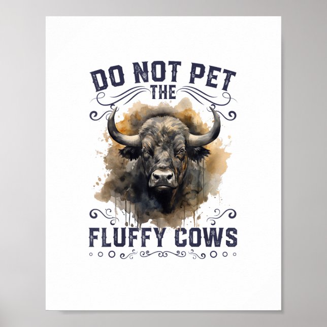Affiche Ne Pas Animer Les Vaches Fluffantes Bison Yellowst (Devant)