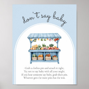 Affiche Ne pas dire Baby Farmers Marché Baby Boy Shower Je