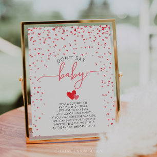 Affiche Ne pas dire Baby Game Baby shower Signal Digital P