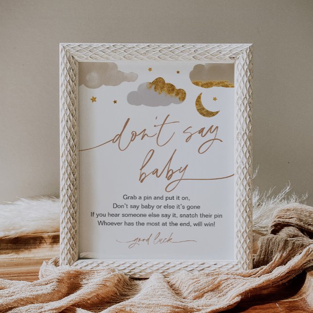 Affiche Ne pas dire Baby Game Twinkle Star Baby shower (Créateur téléchargé)