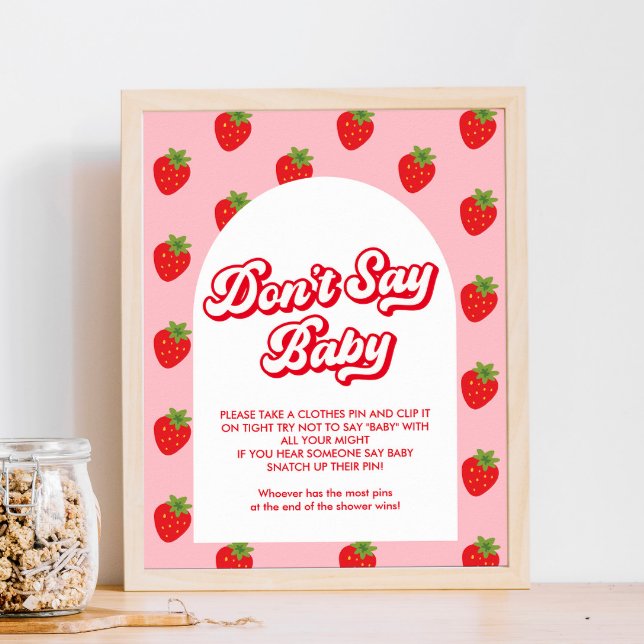 Affiche Ne pas dire Baby Strawberry Baby shower jeu (Créateur téléchargé)