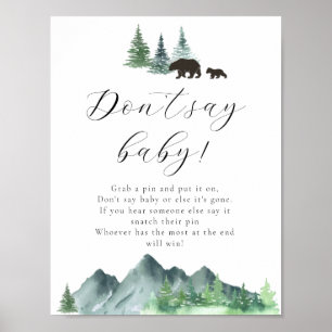 Affiche Ne pas dire jeu de bébé signe