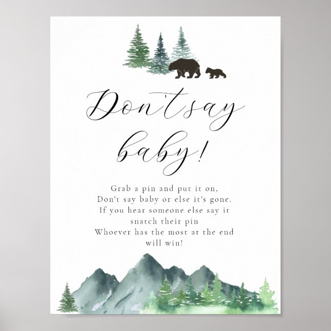 Affiche Ne pas dire jeu de bébé signe (Devant)