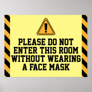 Affiche Ne pas entrer sans masque
